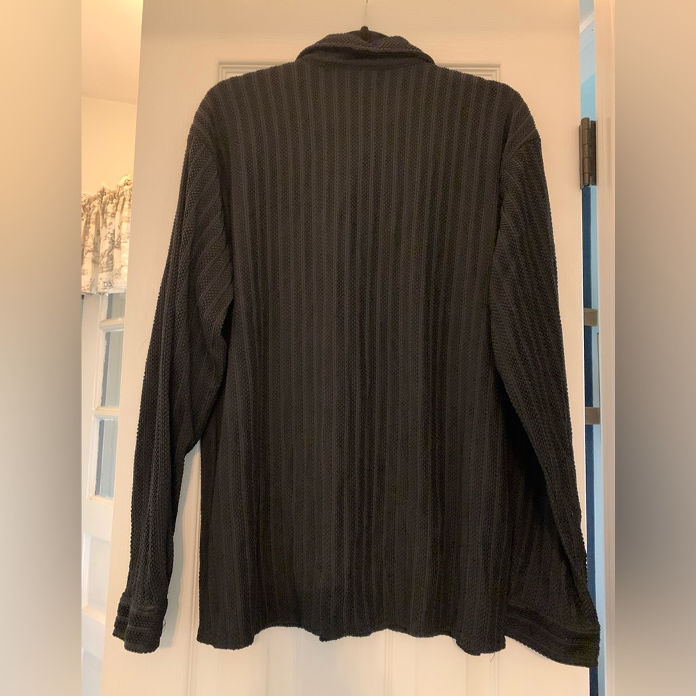 Positano Charles Lapson Men's XL Vintage Black Mesh Net Button Up Shirt Disco - Picture 8 of 11